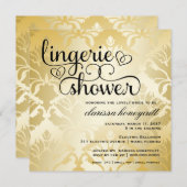 311 Goldenes Damaskus-Brautparty Einladung (Vorne/Hinten)