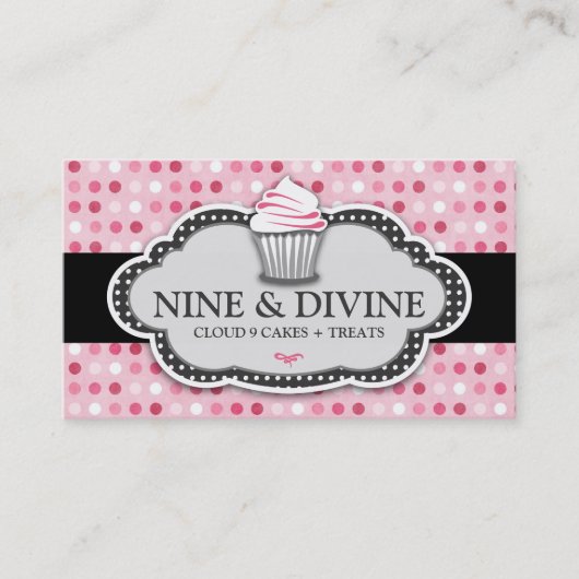 311 göttliche rosa Tupfen-kleine Kuchen Visitenkarte (Vorderseite)