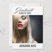 311 Graduierte Ankündigung Kohle Grau Text (Vorderseite)