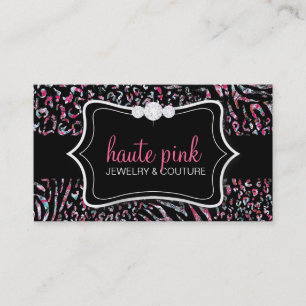 311 Haute Zebra-Leopard-Rosa Visitenkarte