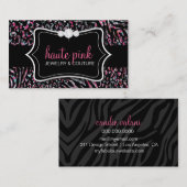 311 Haute Zebra-Leopard-Rosa Visitenkarte (Vorne/Hinten)