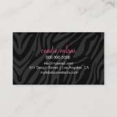 311 Haute Zebra-Leopard-Rosa Visitenkarte (Rückseite)