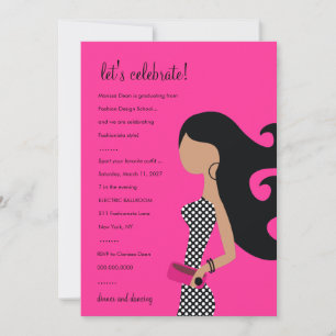 311-HOHE FASHIONISTA-INVITATION  Feuerrosa Einladung