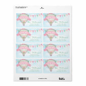 311 Hot Air Balloon Label Babydusche (Vorne)