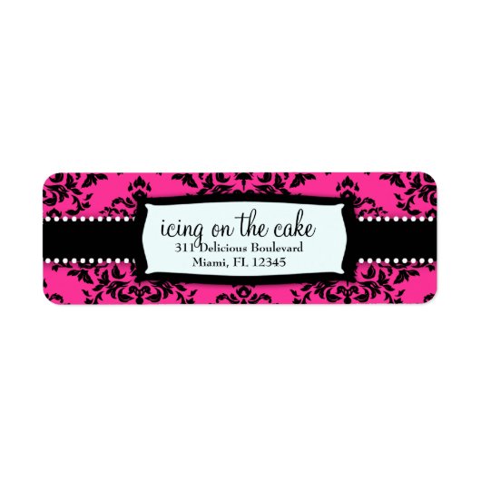 311 Icing auf dem Cake Hot Pink Address Label (Vorne)