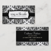 311-Icing auf dem Kuchen-metallischen Silber Visitenkarte (Vorne/Hinten)