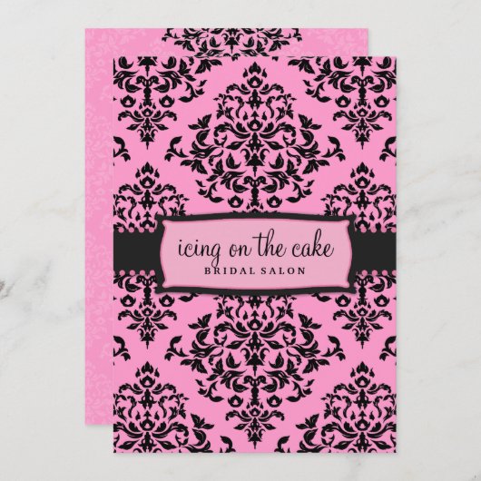 311-Icing auf dem Kuchen rosa Licorice Einladung (Vorne/Hinten)