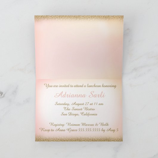 311 Imitat-Glitzerbrautbrunch-Skript Einladung (Innenseite)