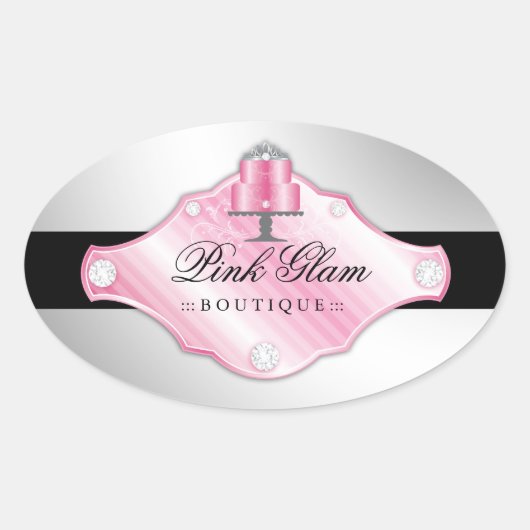 311 Imitate aus Luxuskuchen Silberner Hintergrund Ovaler Aufkleber (Vorderseite)