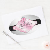 311 Imitate aus Luxuskuchen Silberner Hintergrund Ovaler Aufkleber (Umschlag)