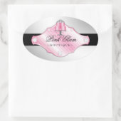 311 Imitate aus Luxuskuchen Silberner Hintergrund Ovaler Aufkleber (Tasche)