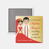 311 Indian Beauty Bride mit Groom Magnet (Vorderseite/Rückseite)