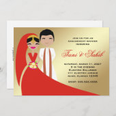 311 Indian Bride & Groom Bindi Einladung (Vorne/Hinten)