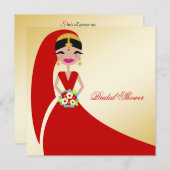 311-indische Schönheit| Brautparty Einladung (Vorne/Hinten)