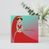 311-indische Schönheit| Brautparty Turquoise Dream Einladung (Stehend Vorderseite)