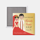 311 - Indische Schönheitsbraut mit Bräutigam Magnet (Vorderseite/Rückseite)