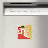 311 - Indische Schönheitsbraut mit Bräutigam Magnet (In Situ (Geschirrspüler))