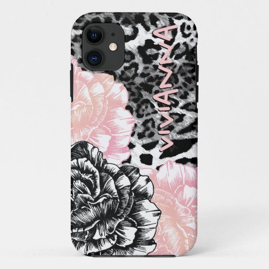 311 iPhone 5 flippiges Leopard-Rosa Le Plush Fleur Case-Mate iPhone Hülle (Rückseite)
