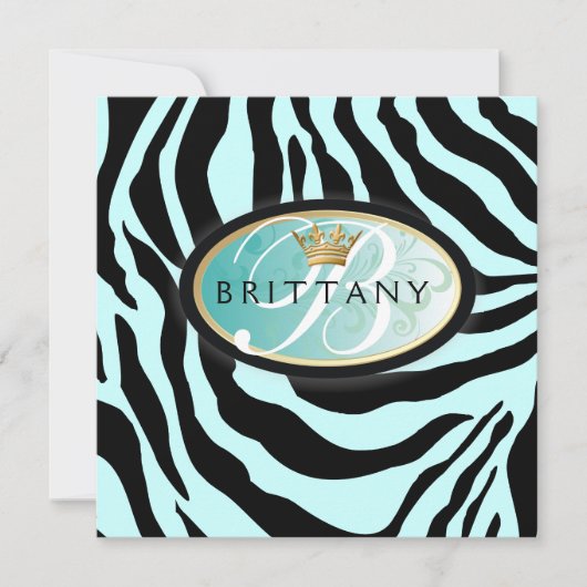 311-Iridescent Zebra - Türkis-Einladung Einladung (Vorderseite)