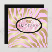 311-jähriger Golden Zebra - Rosa Einladung (Vorne/Hinten)