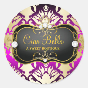 311 Jet Black Ciao Bella Pink Sass Runder Aufkleber