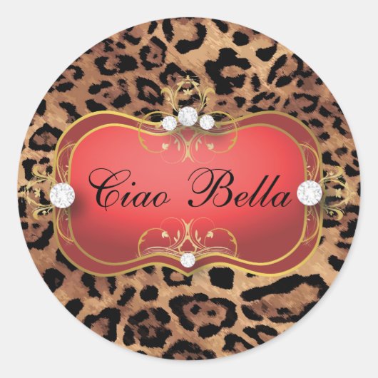 311 Jet Red Ciao Bella Leopard Sticker (Vorderseite)