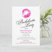 311-Junggeselinnen-Abschied - Rosa Kisses Einladung (Stehend Vorderseite)