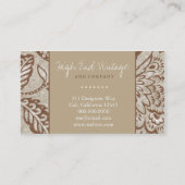 311 KAKIFARBIGES MIT BLUMENVINTAGES VISITENKARTE (Rückseite)