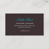 311 Kuchen-göttlicher fester Aqua-Damast Visitenkarte (Rückseite)