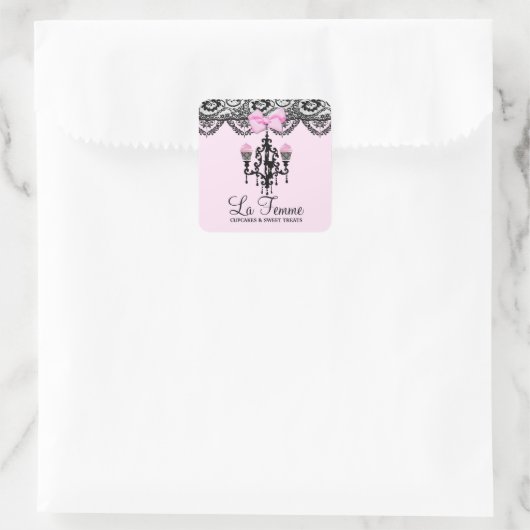 311 La Femme Cakes Pink Deux Quadratischer Aufkleber (Tasche)