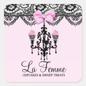 311 La Femme Cakes Pink Deux Quadratischer Aufkleber (Vorderseite)