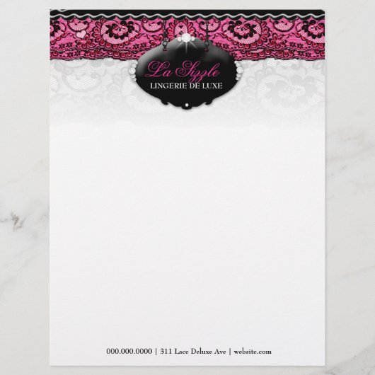 311-Lace De Luxe - rosa Diamanten Briefbogen (Vorderseite)