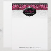 311-Lace De Luxe - rosa Diamanten Briefbogen (Vorne/Hinten)