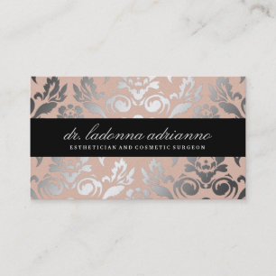 311 Ladonna Damast Rosa Pfirsich Visitenkarte
