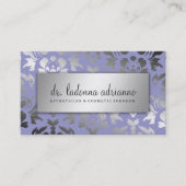 311 Ladonna Damast-Silber-Lavendel Visitenkarte (Vorderseite)