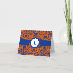 311-Lauren Damask   Royal Blue Dankeskarte