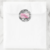 311 Lavisch-rosa Platter und Damaskus-Schimmer Stu Runder Aufkleber (Tasche)