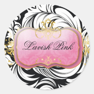 311-Lavish Pink Plate Black Stickers
