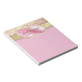 311 Lavish Pink Platter Gold Damask Notizblock (angewinkelt)