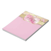 311 Lavish Pink Platter Gold Damask Notizblock (Rotiert)