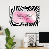 311 Lavish Pink Platter Zebra Silver Poster (Heimbüro)