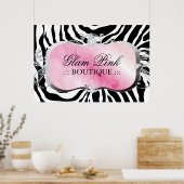 311 Lavish Pink Platter Zebra Silver Poster (Küche)