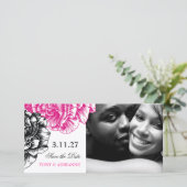 311-Le Plush Fleur - Pink & Black Save the Date (Stehend Vorderseite)