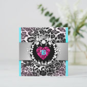 311-Leopard-Tique Königin des Herzens 21 Einladung (Stehend Vorderseite)