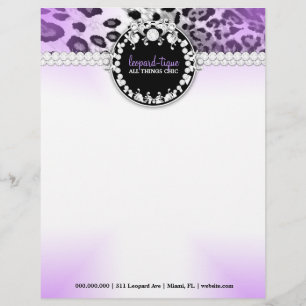 311 Leopard-Tique Lila Briefkopf