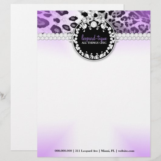 311 Leopard-Tique lila Briefkopf (Vorne/Hinten)