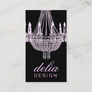 311 Leuchter-schicke rosa u. schwarze Perle Visitenkarte