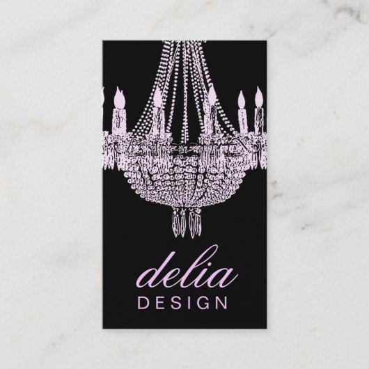 311 Leuchter-schicke rosa u. schwarze Perle Visitenkarte (Vorderseite)