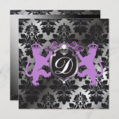 311 lila 16. der Luxe Löwe-Wappenkunde, 21, 30, Einladung (Vorne/Hinten)