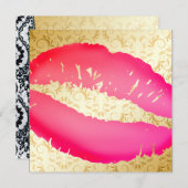 311-Lipstick Kisses| Goldene Göttin Einladung (Vorne/Hinten)